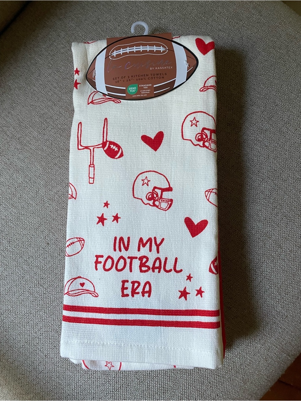 NWT In My Football Era Kitchen Towels. Dish towel set of 3. 16x16